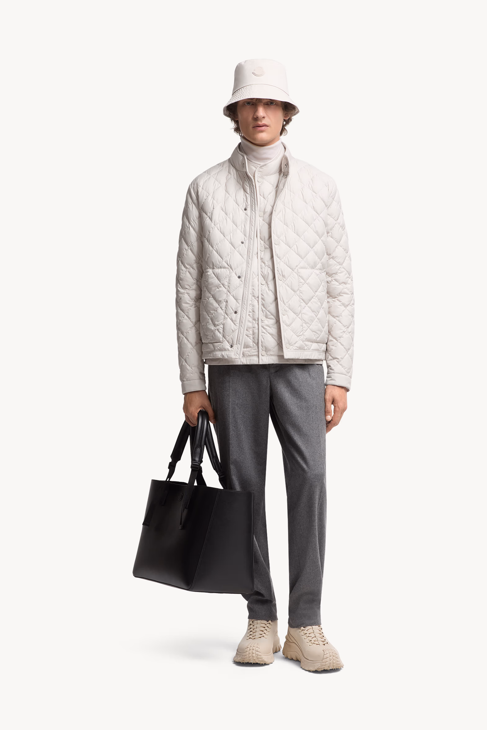 Pantalon de survêtement en cachemire mélangé Hommes Gris foncé Moncler 0